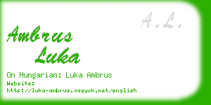 ambrus luka business card